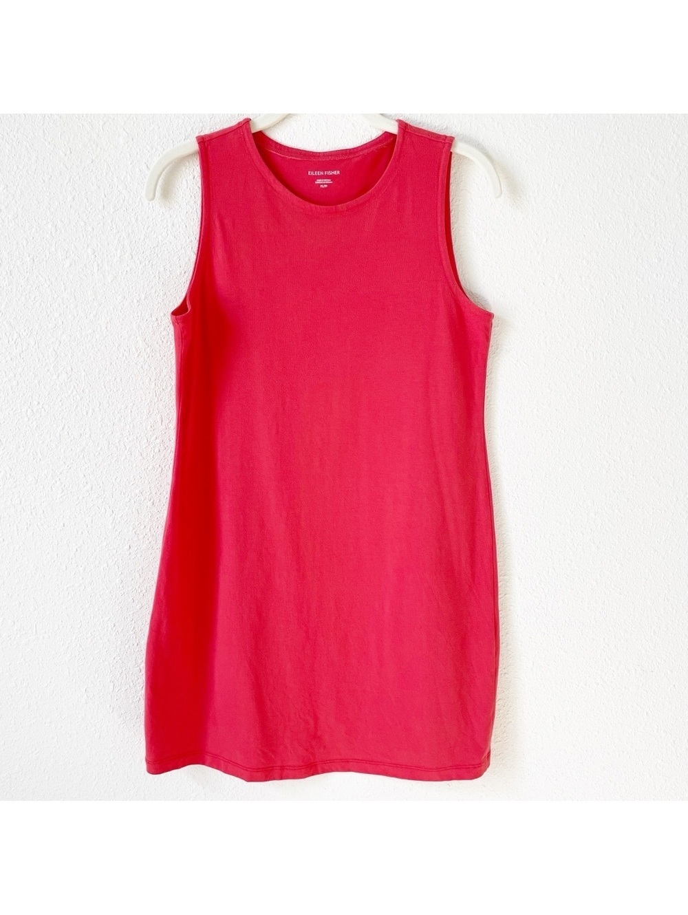Eileen Fisher Red Tank Dress Size Petite Small Minimalist Colorful Coastal